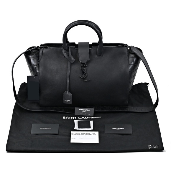 Saint Laurent Monogram Downtown Cabas Leather Bag - Picture 5 of 8